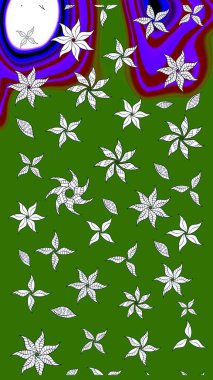 Tropik çiçekler. Gömlek, arka plan modelini çiz. Yeşil renkte çiçekler.