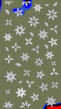 Çiçek arkaplanlı soyut zarafet eskiz deseni. Raster Güzel kumaş deseni.