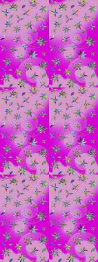 Çiçekli eskiz arkaplanı. Çocuk stili. Renkli Bahar Teması eskiz kalıbı. Düz Çiçek Elementleri Tasarımı.