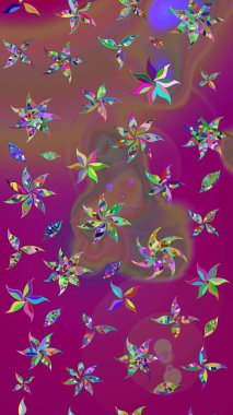 Raster çiçek izi. Çiçeksel mor çizim deseni. Klasik taslak çizimi.