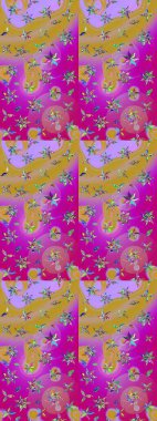 Doodle çiçekler ve dalları, otlar ve çiçekler. Elle çizilmiş. Raster resim. Güzel kumaş deseni.