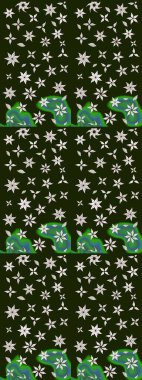 Varicologray Raster çizimi. Küçük çiçekteki sevimli çiçek deseni. Birçok gri soyut çiçekli tropikal çizim deseni.