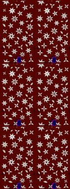 Raster illüstrasyonundaki çiçek desenli çizim. Kırmızı renkte çiçekler.