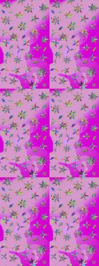 Renkli Bahar Teması eskiz kalıbı. Düz Çiçek Elementleri Tasarımı. Çiçekli eskiz arkaplanı. Çocuk stili.