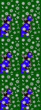 Güzel kumaş deseni. Raster suluboya deseni, narin çiçekler, yeşil çiçekler, tebrik kartı şablonu..