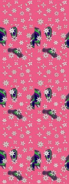 Modaya uygun kumaş deseni. Sevimli çiçek raster deseni. Renkli Yaz Temalı eskiz kalıbı. Düz Çiçek Elementleri Tasarımı.