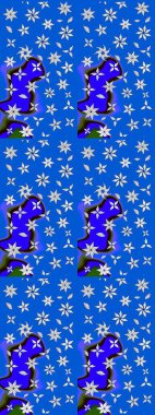 Renkli Bahar Teması eskiz kalıbı. Düz Çiçek Elementleri Tasarımı. Çiçekli çizim şekli. Mavi renkte çiçekler.