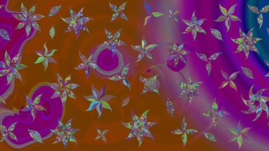 Küçük çiçekteki sevimli çiçek deseni. Kahverengi renkte çiçekler.