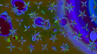 Çiçek desenli eskiz. Gömlek baskısı için çiçek boyası. Kahverengi renkte çiçekler.