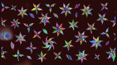 Çiçekli eskiz deseni. Kahverengi renkli çiçekler. Suluboya çizimi. El çizimi.