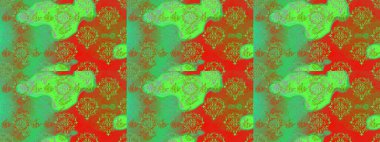 Çiçek deseni. Raster illüstrasyonu. Kusursuz Chichi kumaş deseni. Renkli Bahar Temalı Kusursuz Arkaplan. Düz Çiçek Elementleri Tasarımı.