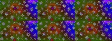 Raster suluboya çiçek deseni, narin çiçekler, yeşil çiçekler, tebrik kartı şablonu. Raster Güzel kumaş deseni.