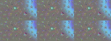 Renkli Bahar Teması eskiz kalıbı. Düz Çiçek Elementleri Tasarımı. Gri renkli çiçekler. Çiçekli çiçek deseni, suluboya. Raster illüstrasyonu.