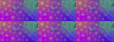 Küçük çiçekteki sevimli çiçek deseni. Mor renkte çiçekler.