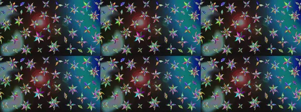 Üzerinde gelincikler ve vadi zambakları olan renkli çiçek desenli nakış deseni. Tekstil tasarımı için gri renkli geleneksel halk çiçekleri buketi.