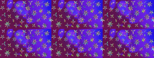 Mor renkli çiçekler. Raster düz çiçek çizim deseni. Tasarım hediye paketi, tebrik kartları, posterler ve afiş tasarımı.