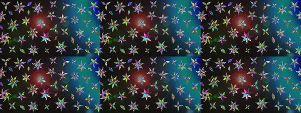 Raster çiçek desenli çiçek deseni, yapraklar, dekoratif elementler, sıçrama, lekeler, el çizimi kontur çizgileri ve Doodle çizim stili, grafik raster çizim çizimi.