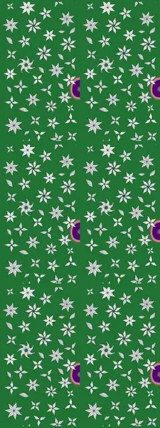 Yeşil renkli şirin çiçek deseni. Raster Modaya uygun kumaş deseni. Renkli Bahar Teması eskiz kalıbı. Düz Çiçek Elementleri Tasarımı.