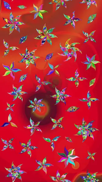 Çiçek desenli raster, kırmızı çizgi grafik desenli soyut raster arkaplan. Modern stil dokusu.