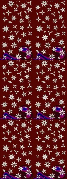 Küçük çiçekte güzel bir desen. Kırmızı çiçekli bahar çiçekleri. Moda baskıları için zarif bir şablon. Motley illüstrasyonu. Küçük renkli çiçekler..