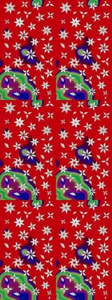 Raster illüstrasyonu. Raster deseni. Kibarca, kırmızı renkte yaz çiçekleri. Küçük çiçekte sevimli çiçek deseni var..