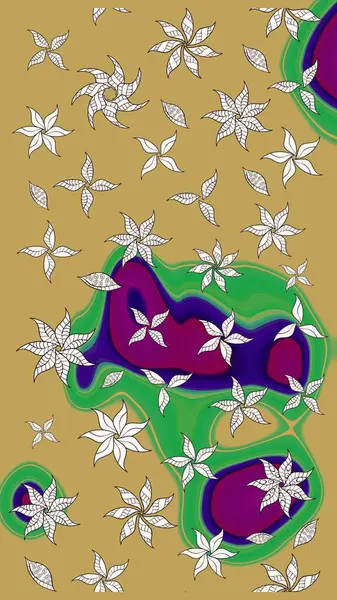 Hoş bir çiçek geçmişi var. Küçük bir çiçekte eskiz deseni. Raster illüstrasyonu. Güzel kumaş deseni.