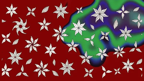 Düz Çiçek Elementleri Tasarımı. Renkli Bahar Teması eskiz kalıbı. Raster güzel kumaş deseni çiziyor. Çiçek deseni.