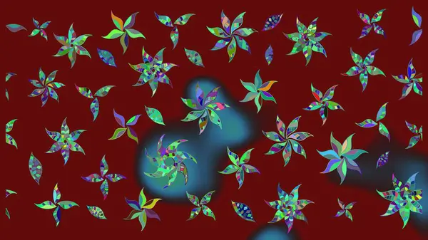 Küçük çiçekte güzel bir çiçek deseni var. Raster deseni. Çiçekli çiçek deseni, suluboya..