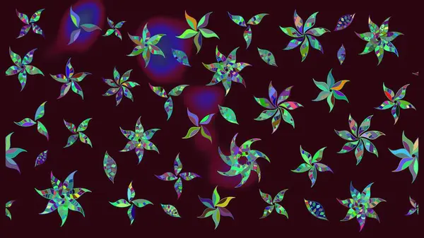 Yumuşak, bahar çiçekli arka plan. Çiçekli karalama şeklinde Raster çiçek deseni. Kahverengi renkte çiçekler.