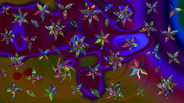 Renkli Bahar Teması eskiz kalıbı. Düz Çiçek Elementleri Tasarımı. Çocuk stili. Çiçekli çizim raster arkaplanı.