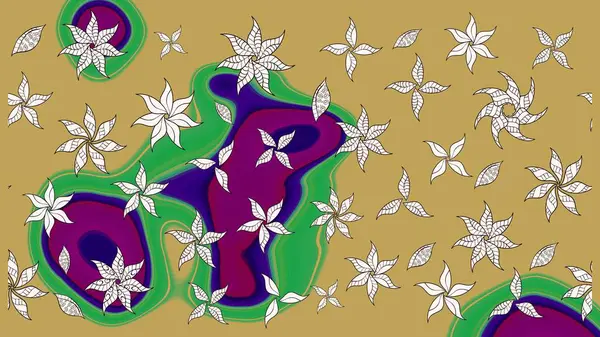 Şatafatlı bahar bahçesi dokusu. Raster illüstrasyonu. Flower eskiz arka planı. Çiçek deseni.