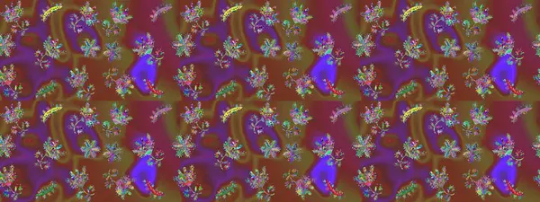 Kahverengi, mor ve yeşil renkte güzel çiçekleri olan kusursuz desenler, suluboya çiçek desenleri, duvar kağıdı, kart ya da kumaş için fayanslar. Raster..