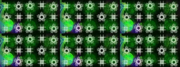 Sembol kışı, donmuş, Noel, yeni yıl tatili. Yeşil, siyah ve mavi siluet kar tanesi işareti. Düz dizayn. Raster illüstrasyonu. Grafiksel element dekorasyonu. Kar Tanesi mozaik simgesi.