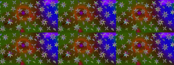 Raster suluboya çiçek deseni, narin çiçekler, yeşil çiçekler, tebrik kartı şablonu. Raster Güzel kumaş deseni.