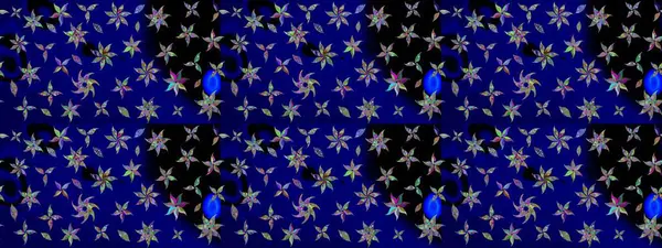 Mavi renkli çiçekler. Raster düz çiçek çizim deseni. Tasarım hediye paketi, tebrik kartları, posterler ve afiş tasarımı.