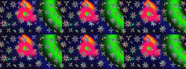 Renkli Bahar Teması eskiz kalıbı. Düz Çiçek Elementleri Tasarımı. Raster illüstrasyonu. Chichi 'nin kumaş kalıbını çiz. Çiçek deseni.