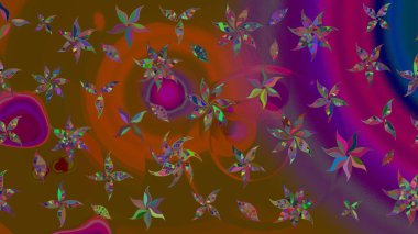 Kahverengi çiçekli eskiz deseni, suluboya çiçek deseni, sevimli çiçek, duvar kağıdı, kart veya kumaş için fayanslı. Raster - stok.