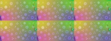 Raster deseni. Tarafsız renklerde bahar çiçekleri. Raster illüstrasyonu. Patlayan çiçekler soyut yerleştirilmiş.