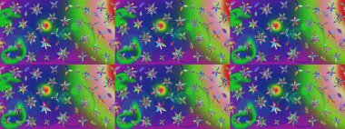 Düz Çiçek Elementleri Tasarımı. Yeşil renkli çiçekler. Sevimli çiçek raster deseni. Renk Bahar Teması eskiz şablonu.