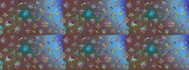 Kahverengi renklerde bahar çiçekleri. Yaprak ve çiçeklerin suluboya resimleri, kahverengi renklerdeki çizimler. Raster illüstrasyonu.