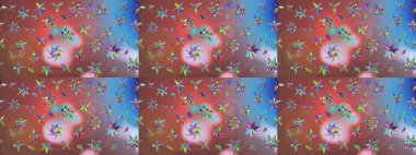 Raster illüstrasyonu. Çiçekli güzel suluboya desen. Kahverengi renklerde.