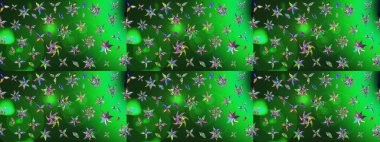 Yeşil renkli çiçekler. Renkli Bahar Teması eskiz kalıbı. Sevimli çiçek raster deseni. Düz Çiçek Elementleri Tasarımı.