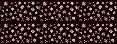 Renkli Bahar Teması eskiz kalıbı. Çiçekli çizim şekli. Siyah renkli çiçekler. Düz Çiçek Elementleri Tasarımı.