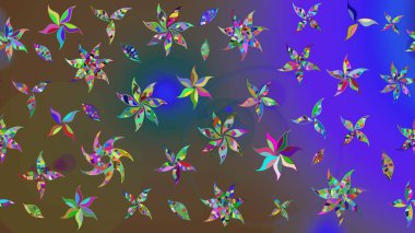 Raster illüstrasyonu. Şirin karalamalı çiçek desenli çizim. Raster illüstrasyonu. El yapımı çiçek ve bitki koleksiyonu. Çizim biçimi menekşe renklerinde.