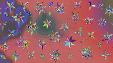 Çiçekli bahar çiçekleri. Küçük çiçekte güzel bir desen. Moda baskıları için zarif bir şablon. Robot resim. Motley illüstrasyonu. Küçük renkli çiçekler..