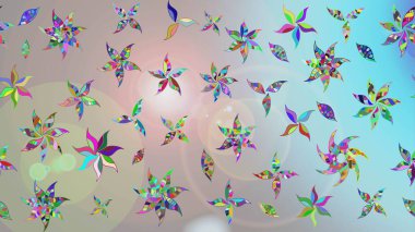 Tarafsız renklerde çiçekler. Renkli Bahar Teması eskiz kalıbı. Çiçekli çiçek deseni, suluboya. Düz Çiçek Elementleri Tasarımı. Raster illüstrasyonu.