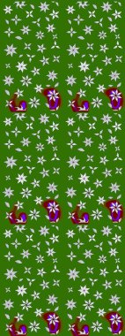 Klasik çiçekler. El çizimi, soyut ve süslü elementler. Yaz çiçekleri teması. Yeşil renkler. Suluboya resim taklit Raster illüstrasyonu.