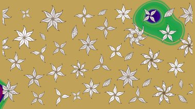 Kabile sanatı boho baskısı, klasik çiçek arkaplanı. Arkaplan dokusu, duvar kağıdı, sarı renkli çiçek teması. Soyut etnik raster çizim kalıbı.