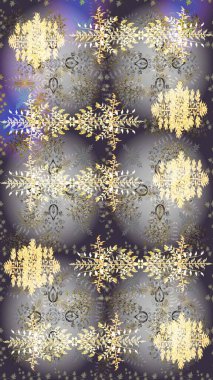 Karla süslenmiş Noel kar taneleri. Noel şenliği geçmişi. Raster illüstrasyonu.