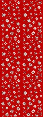 Raster illüstrasyonundaki çiçek desenli çizim. Kırmızı renkte çiçekler. Renkli Bahar Teması eskiz kalıbı. Düz Çiçek Elementleri Tasarımı.